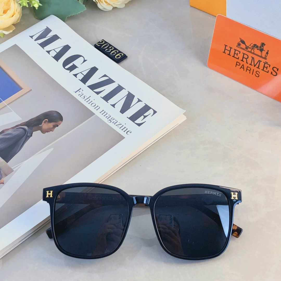 🔥🔥Herme*简约时尚方形太阳镜小红书网红同款豹纹太阳眼镜遮阳防晒墨镜个性