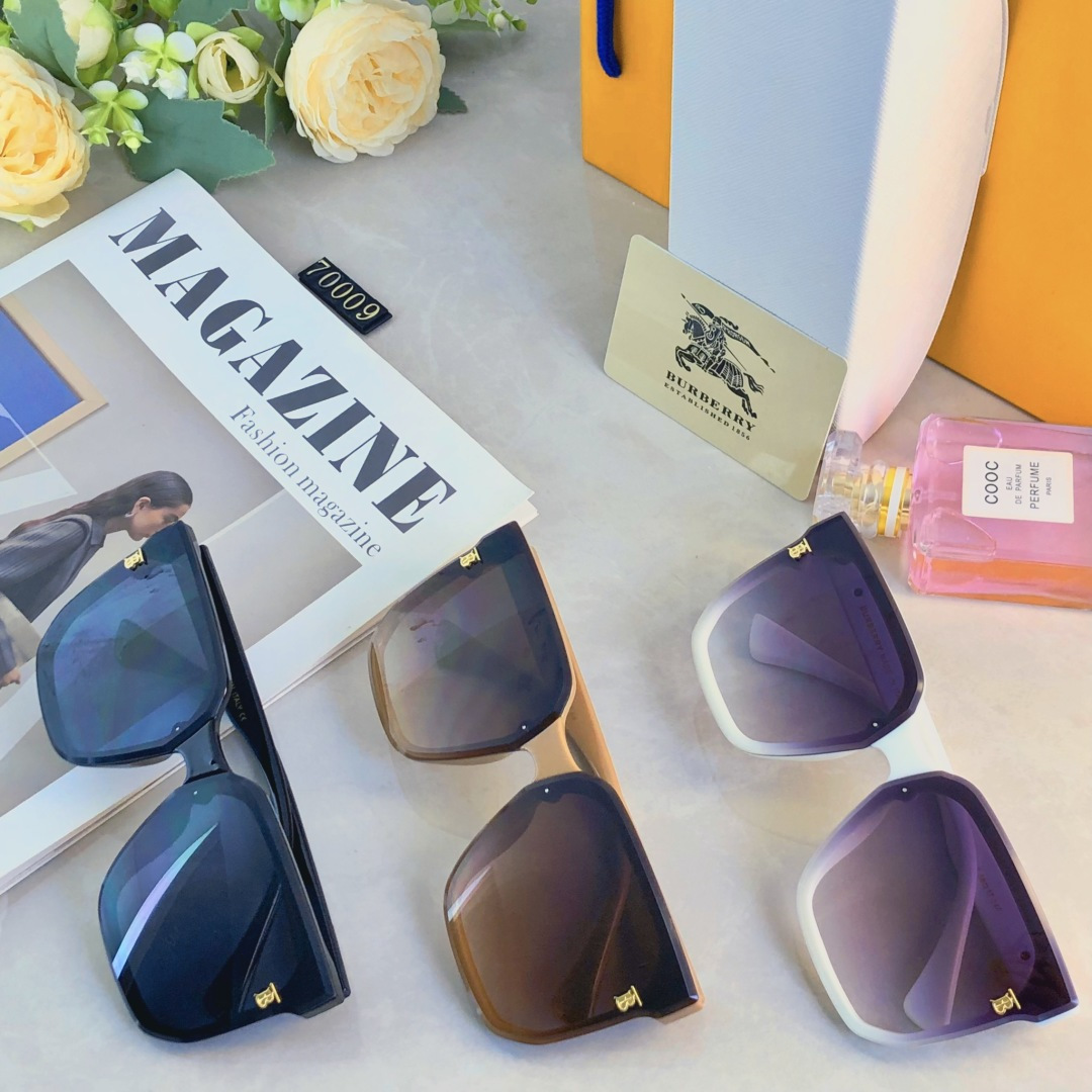 🔥🔥Burberr*韩版高级感气质大框方形名媛墨镜女款潮2025新款大圆脸遮阳太阳镜