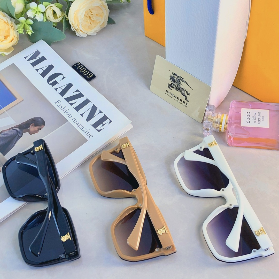 🔥🔥Burberr*韩版高级感气质大框方形名媛墨镜女款潮2025新款大圆脸遮阳太阳镜