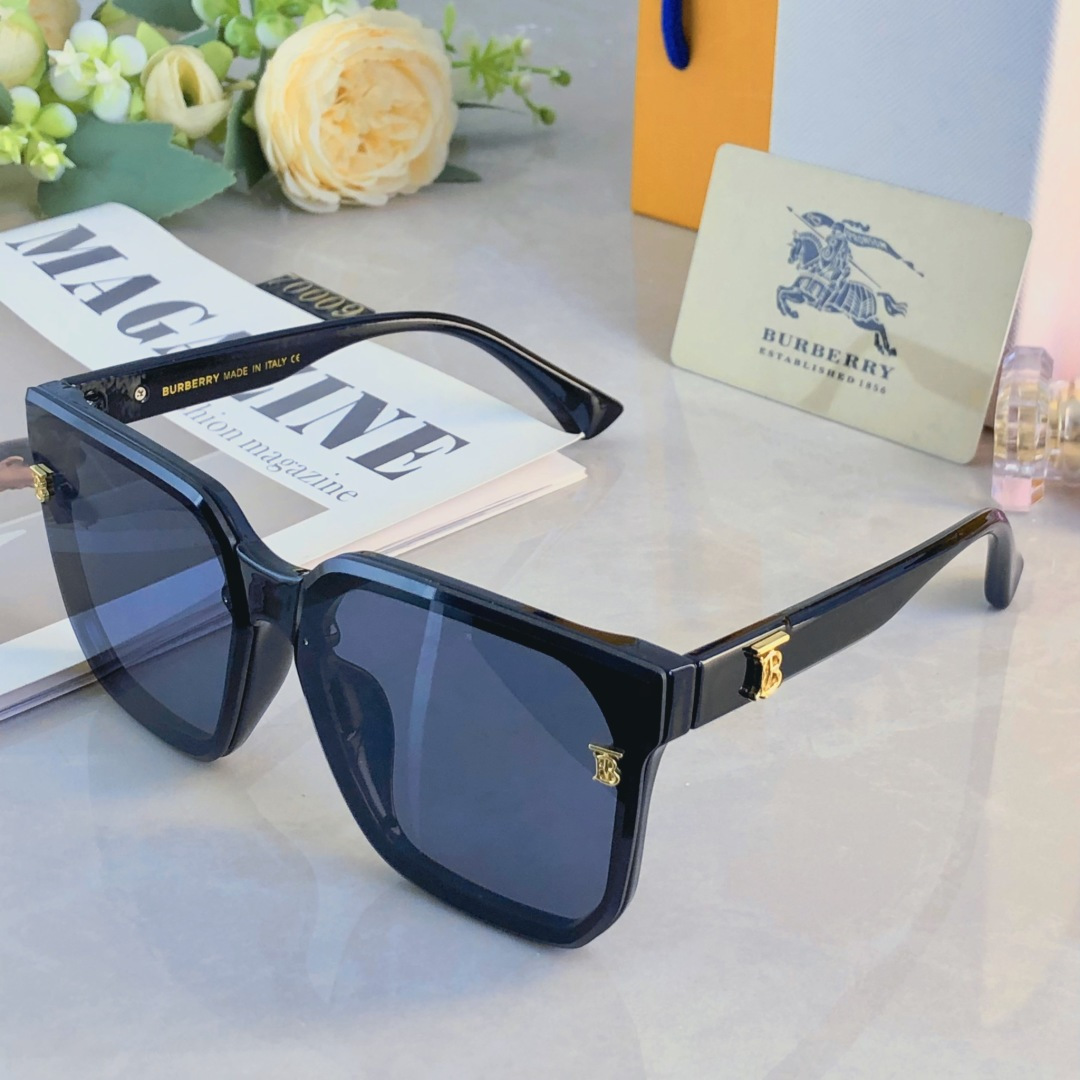 🔥🔥Burberr*韩版高级感气质大框方形名媛墨镜女款潮2025新款大圆脸遮阳太阳镜