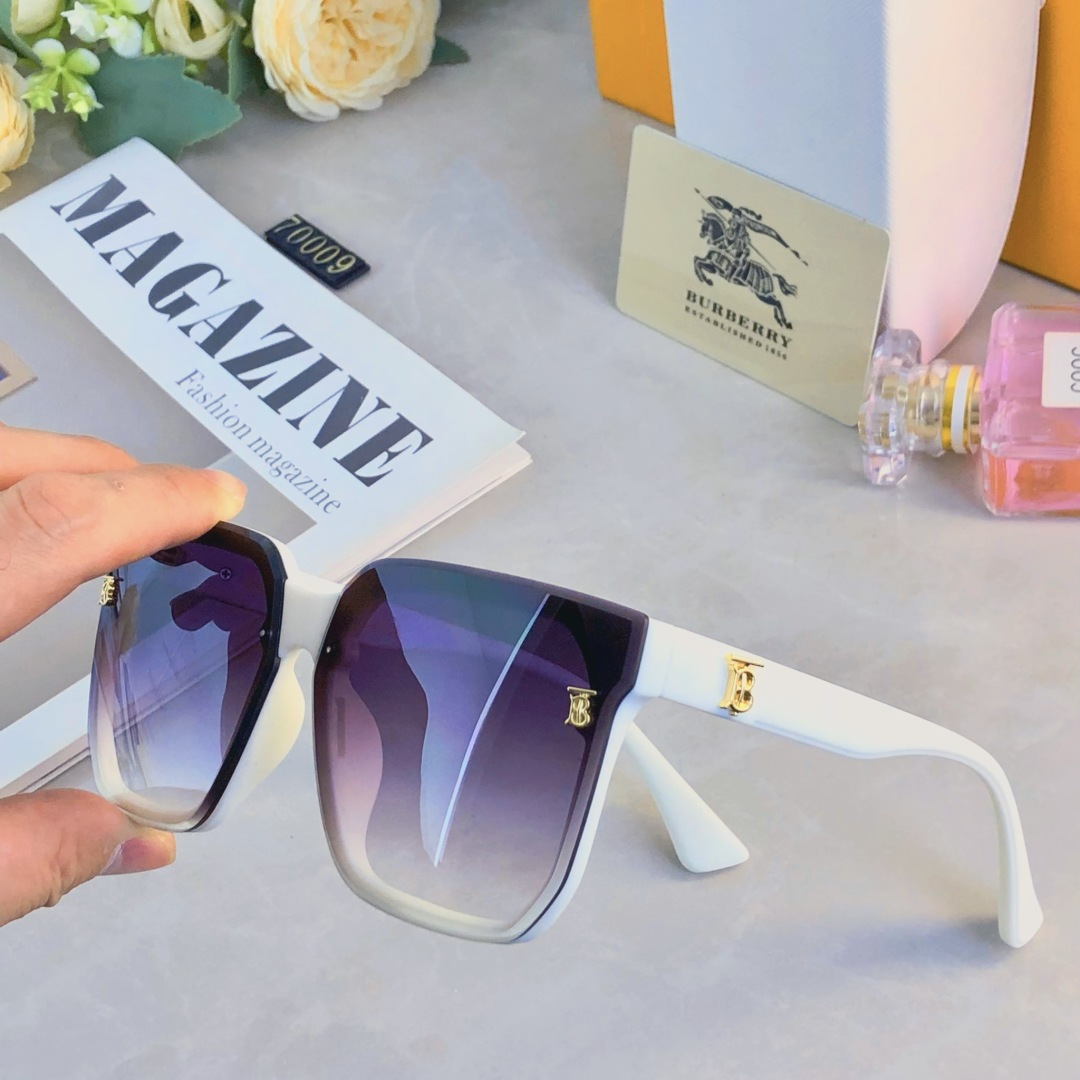 🔥🔥Burberr*韩版高级感气质大框方形名媛墨镜女款潮2025新款大圆脸遮阳太阳镜
