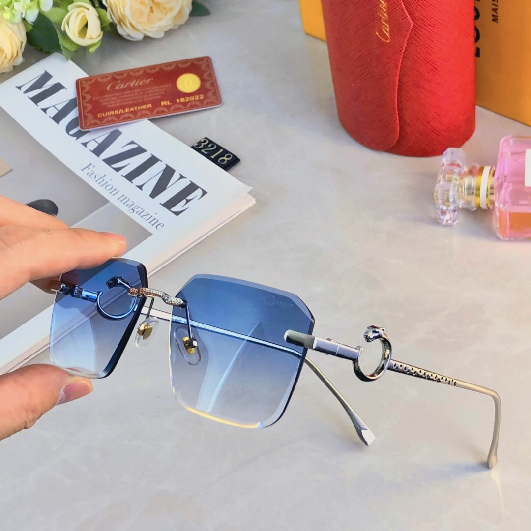 🔥🔥Cartie*卡家欧美时尚金属风轻奢高级太阳镜防晒无框跨境墨镜