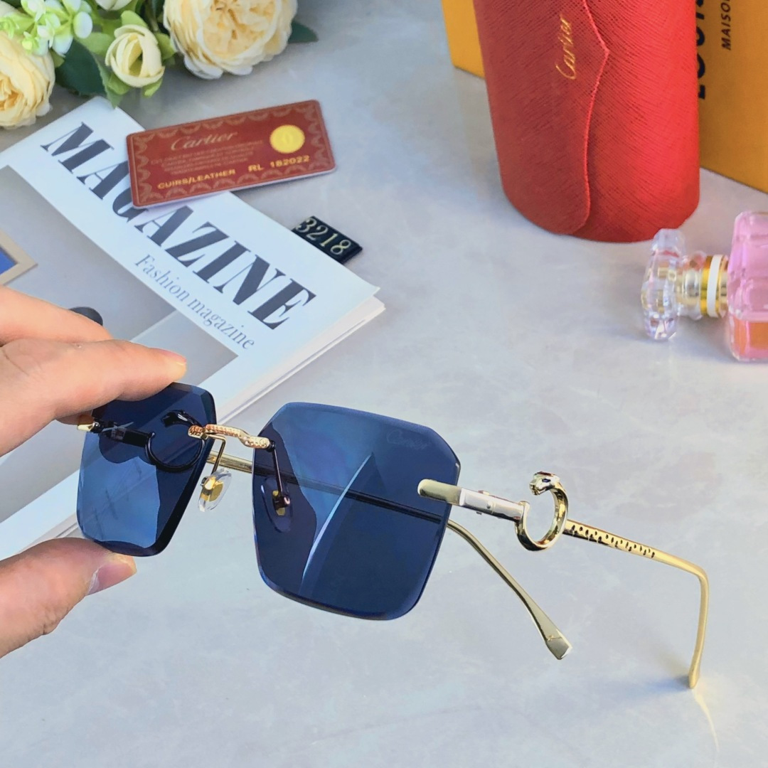 🔥🔥Cartie*卡家欧美时尚金属风轻奢高级太阳镜防晒无框跨境墨镜