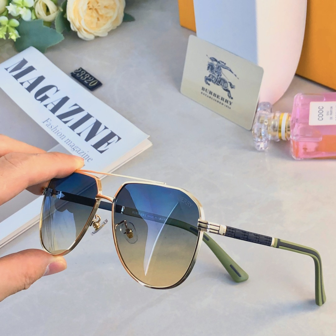 🔥🔥Burberr*情侣款复古飞行员太阳镜男女高颜值时尚街拍遮阳防晒墨镜拍照旅游