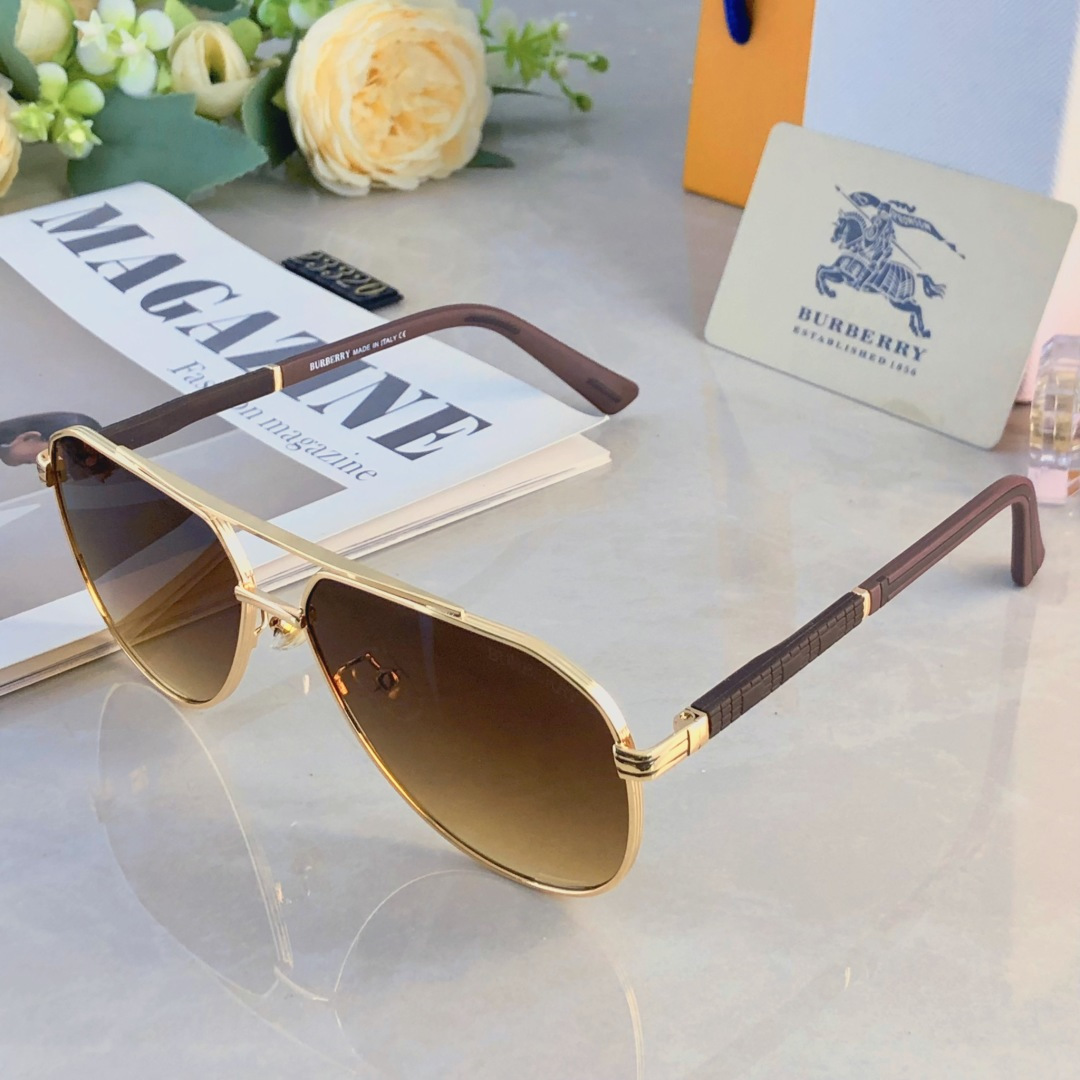 🔥🔥Burberr*情侣款复古飞行员太阳镜男女高颜值时尚街拍遮阳防晒墨镜拍照旅游