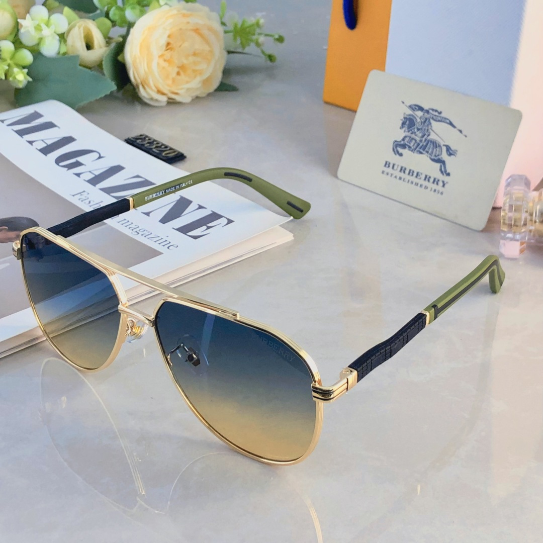 🔥🔥Burberr*情侣款复古飞行员太阳镜男女高颜值时尚街拍遮阳防晒墨镜拍照旅游