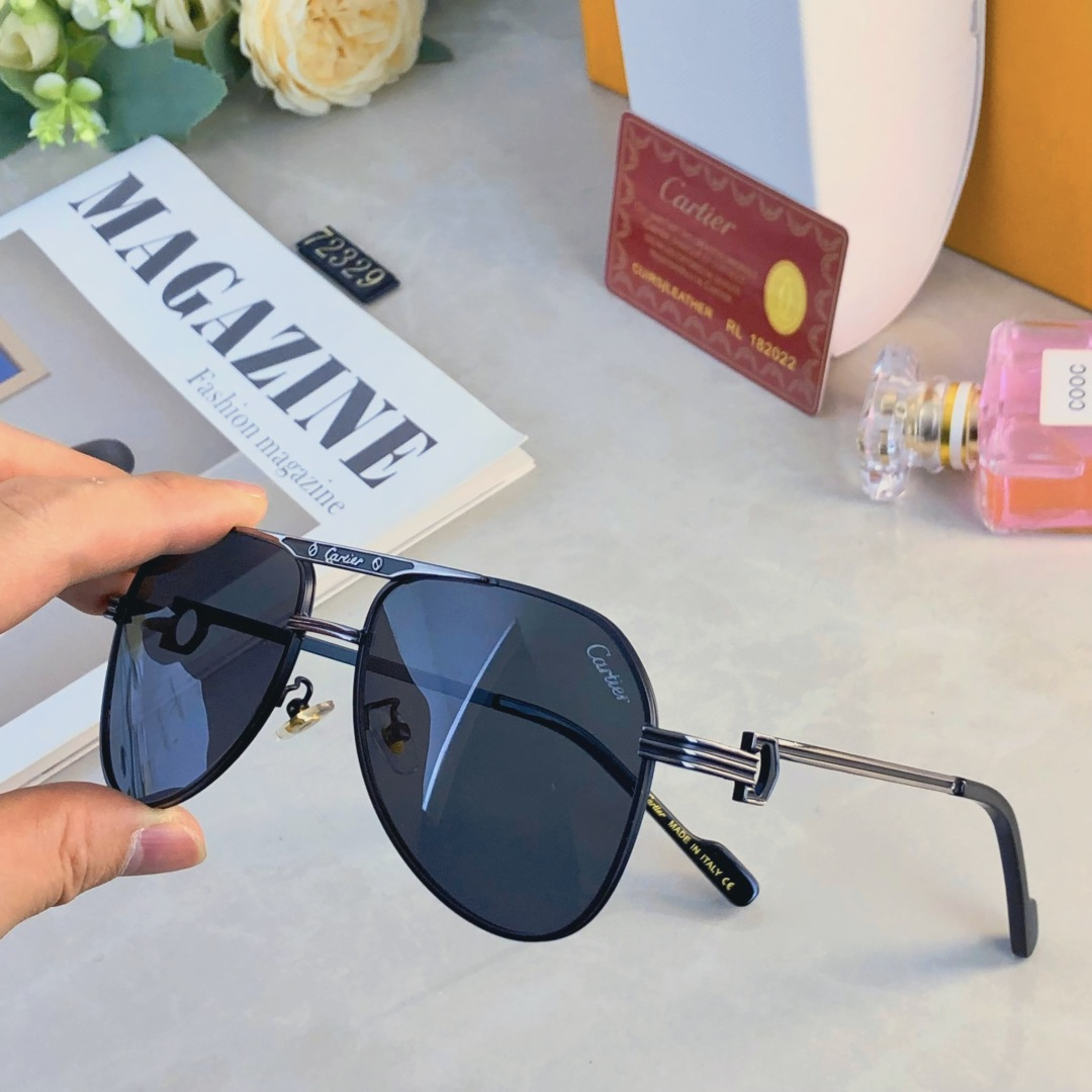 🔥🔥Cartie*2025新款金属墨镜时尚凹造型街拍防紫外线太阳镜