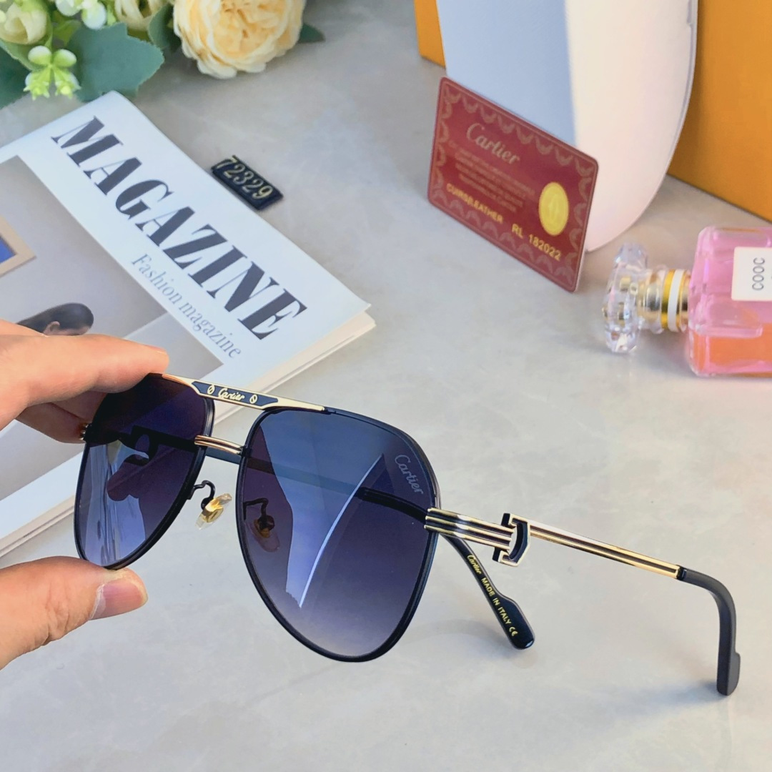 🔥🔥Cartie*2025新款金属墨镜时尚凹造型街拍防紫外线太阳镜