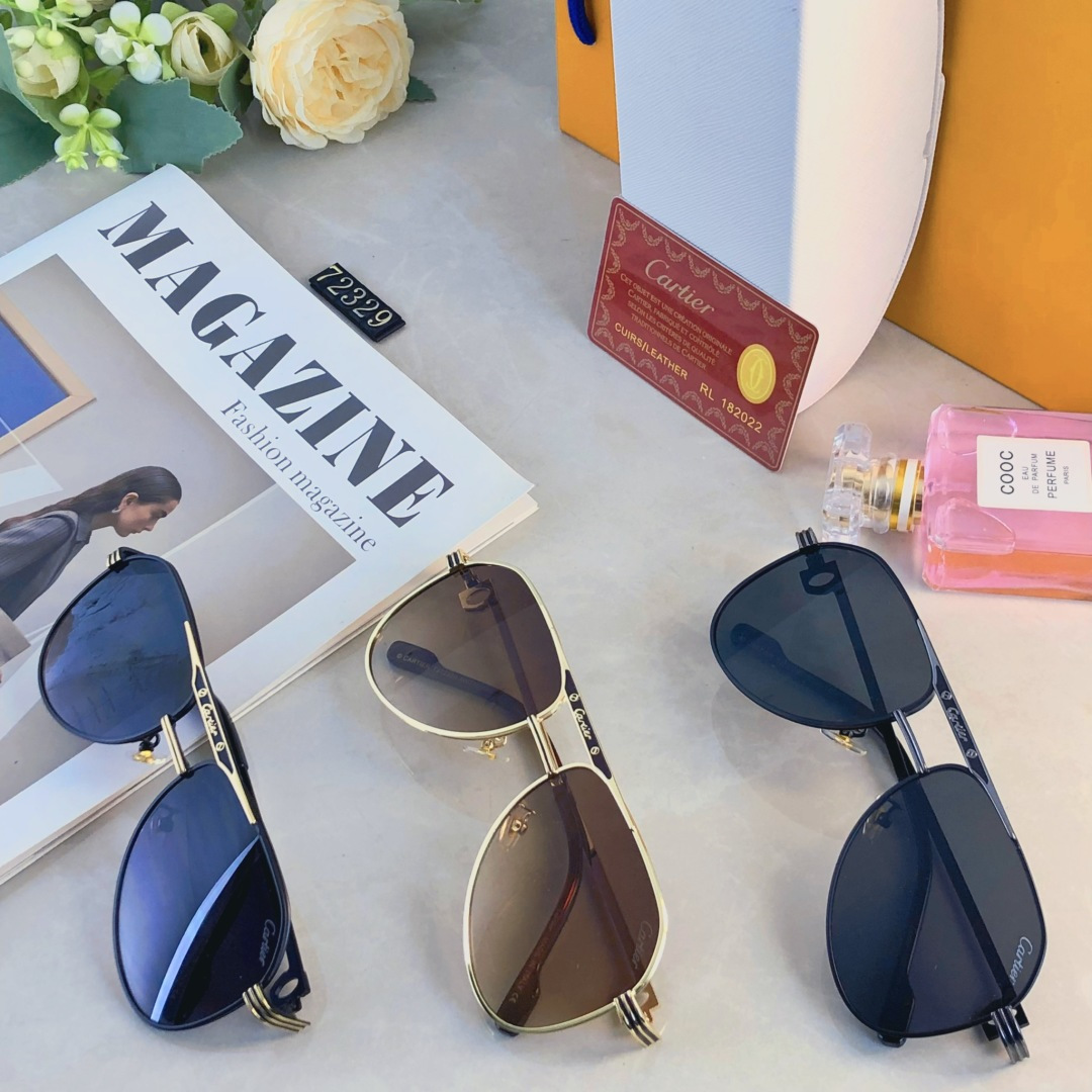 🔥🔥Cartie*2025新款金属墨镜时尚凹造型街拍防紫外线太阳镜