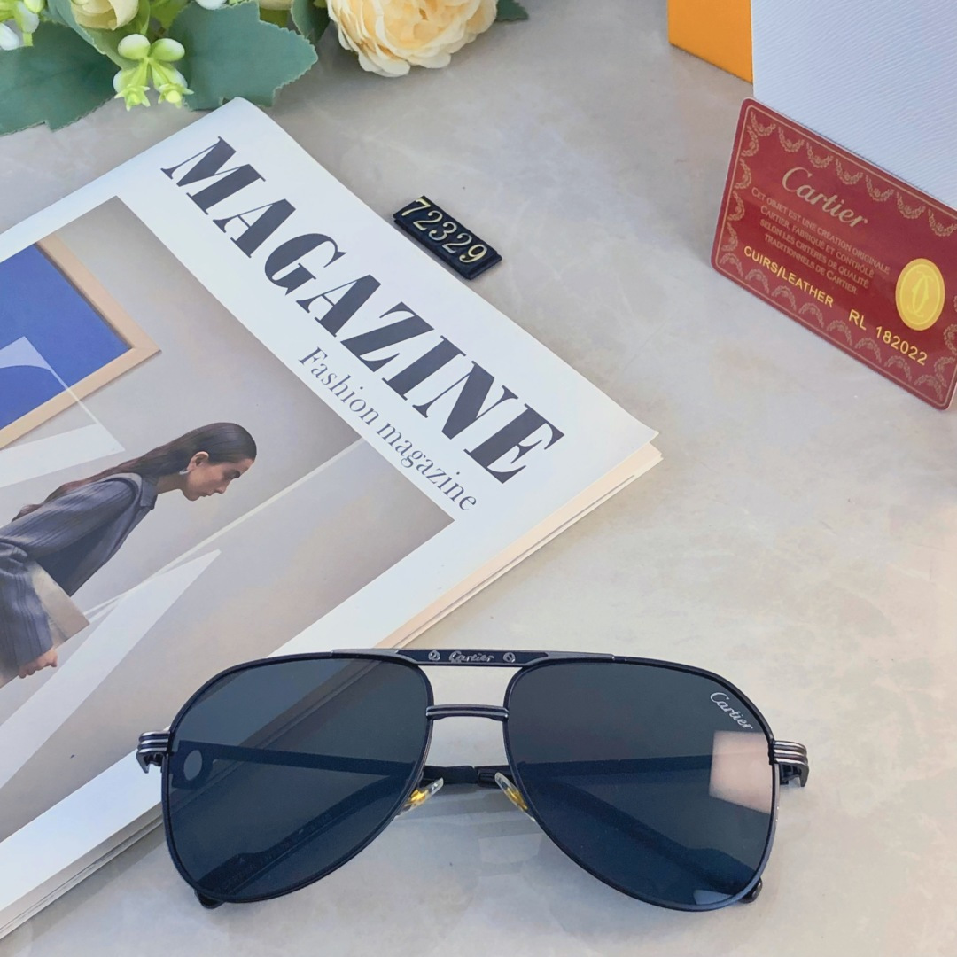 🔥🔥Cartie*2025新款金属墨镜时尚凹造型街拍防紫外线太阳镜