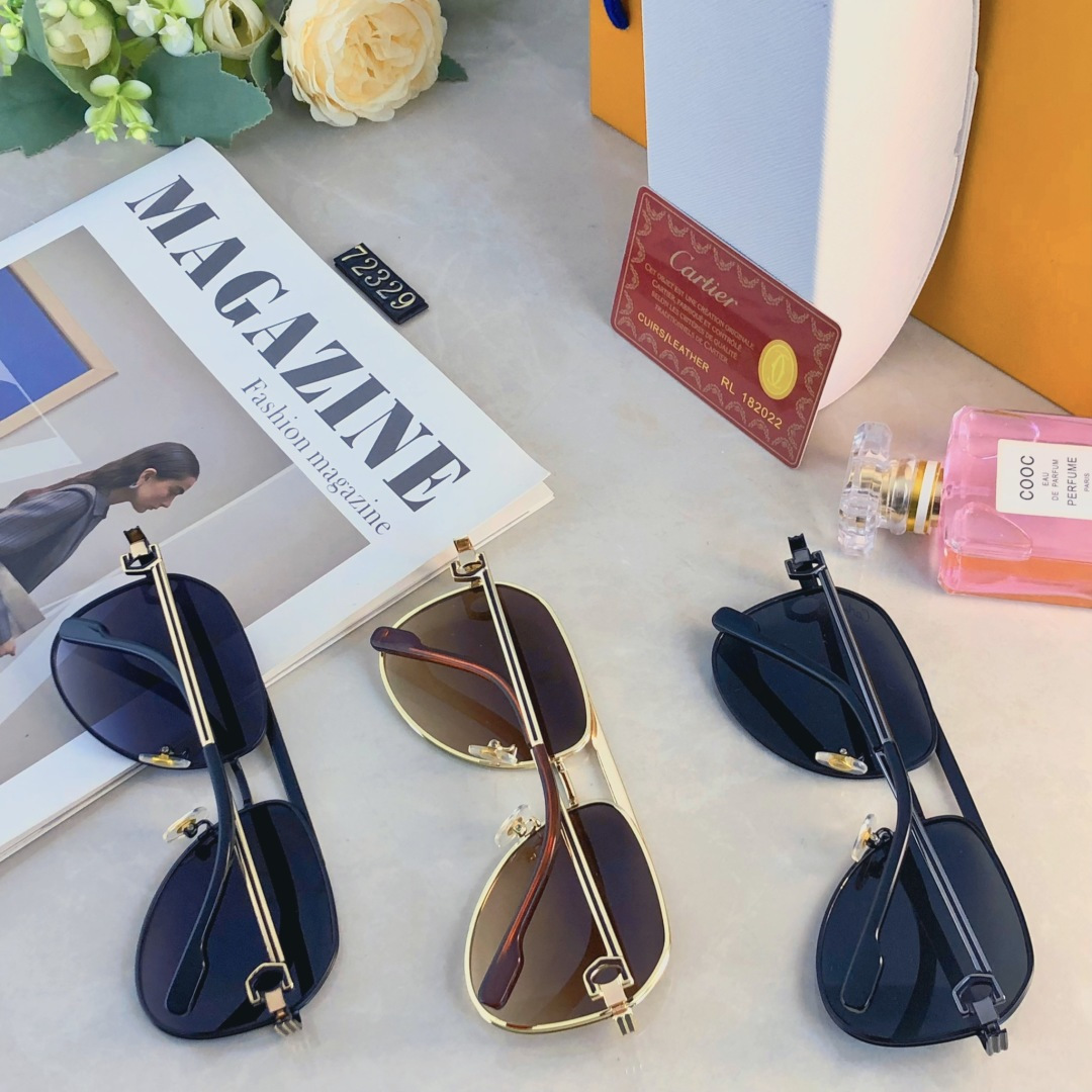 🔥🔥Cartie*2025新款金属墨镜时尚凹造型街拍防紫外线太阳镜
