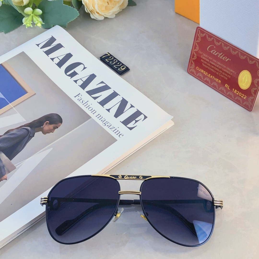 🔥🔥Cartie*2025新款金属墨镜时尚凹造型街拍防紫外线太阳镜