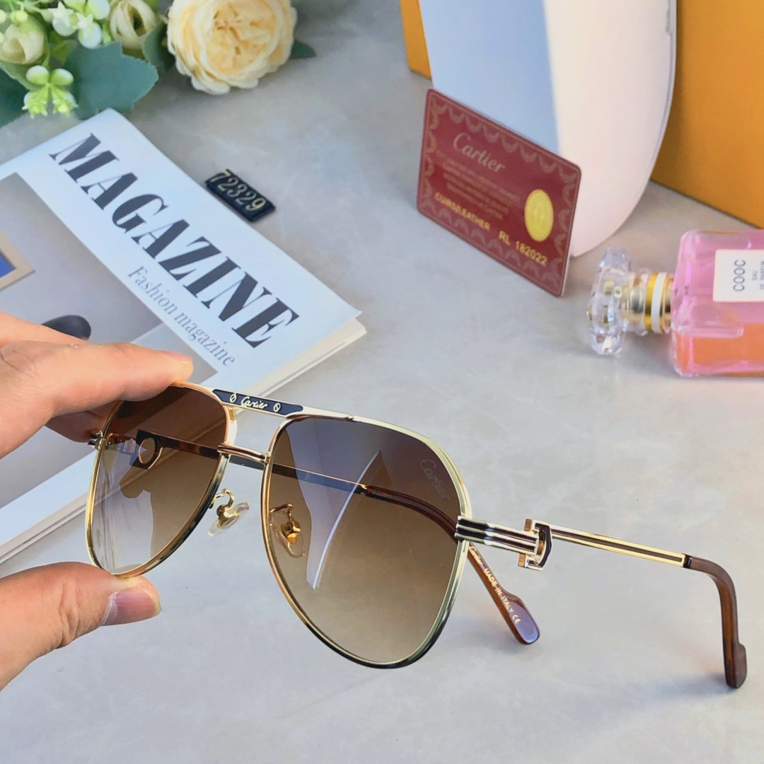 🔥🔥Cartie*2025新款金属墨镜时尚凹造型街拍防紫外线太阳镜