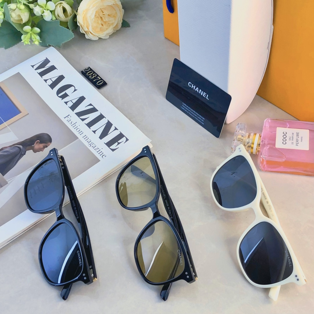 🔥🔥Chane*太阳镜2025新款男士眼镜潮流时尚帅气墨镜女夏网红街拍复古风
