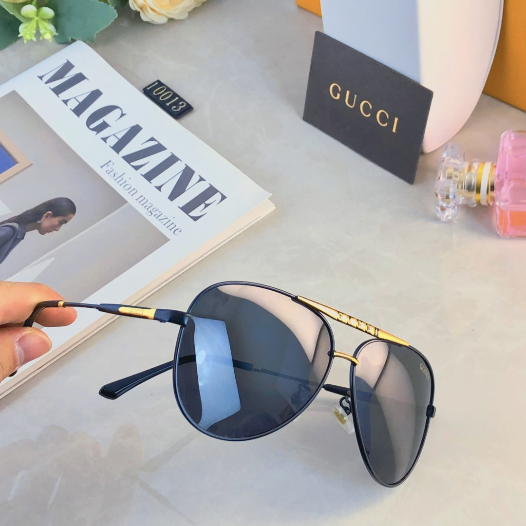 🔥🔥Gucc*2025新款偏光太阳镜男士时尚金属框墨镜蛤蟆镜户外钓鱼开车驾驶镜