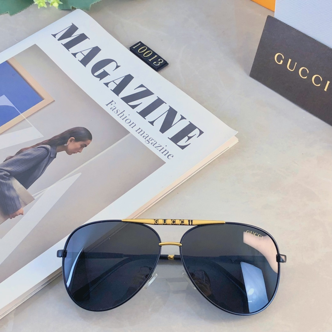 🔥🔥Gucc*2025新款偏光太阳镜男士时尚金属框墨镜蛤蟆镜户外钓鱼开车驾驶镜