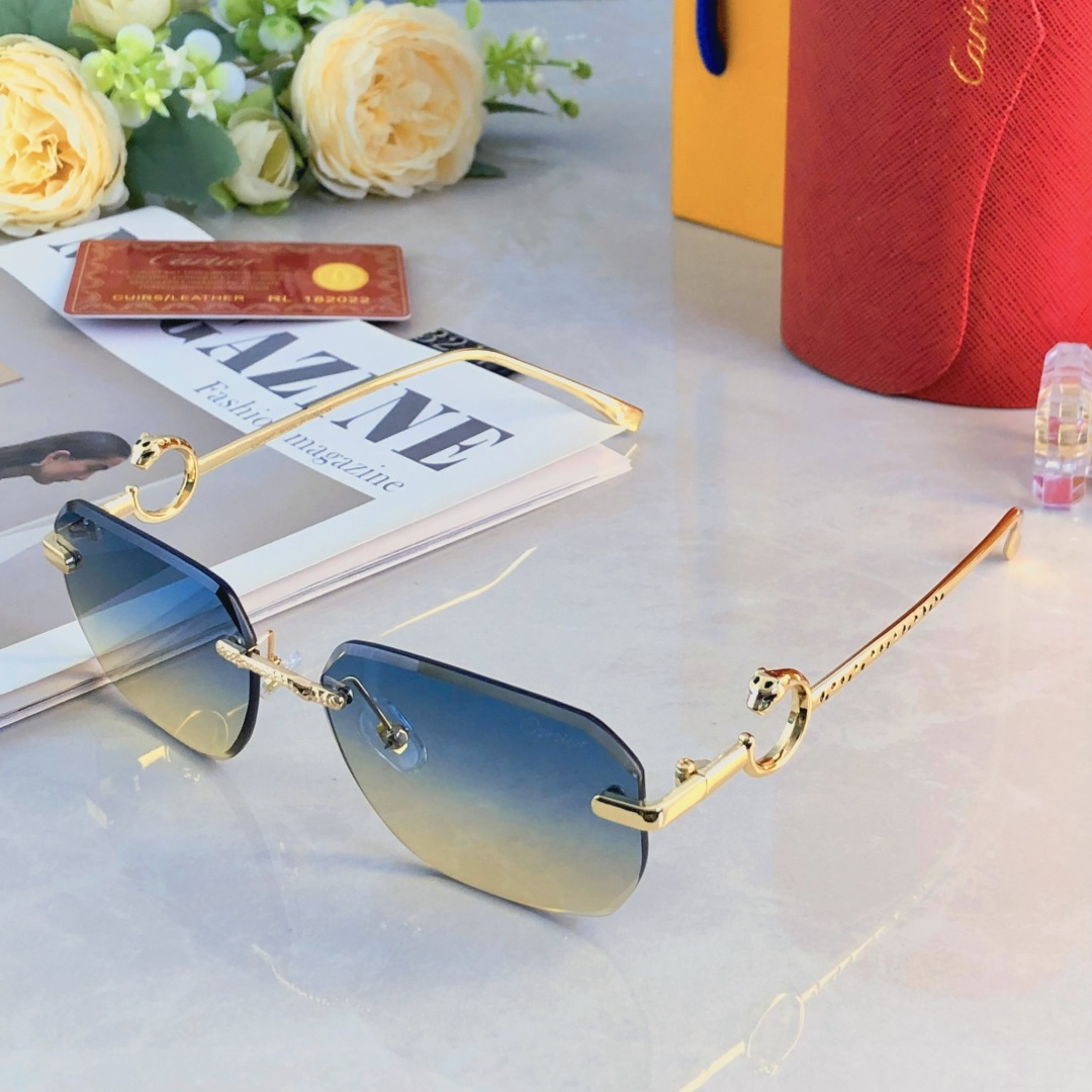 🔥🔥Cartie*个性气质墨镜防晒太阳眼镜金属无框单梁眼镜