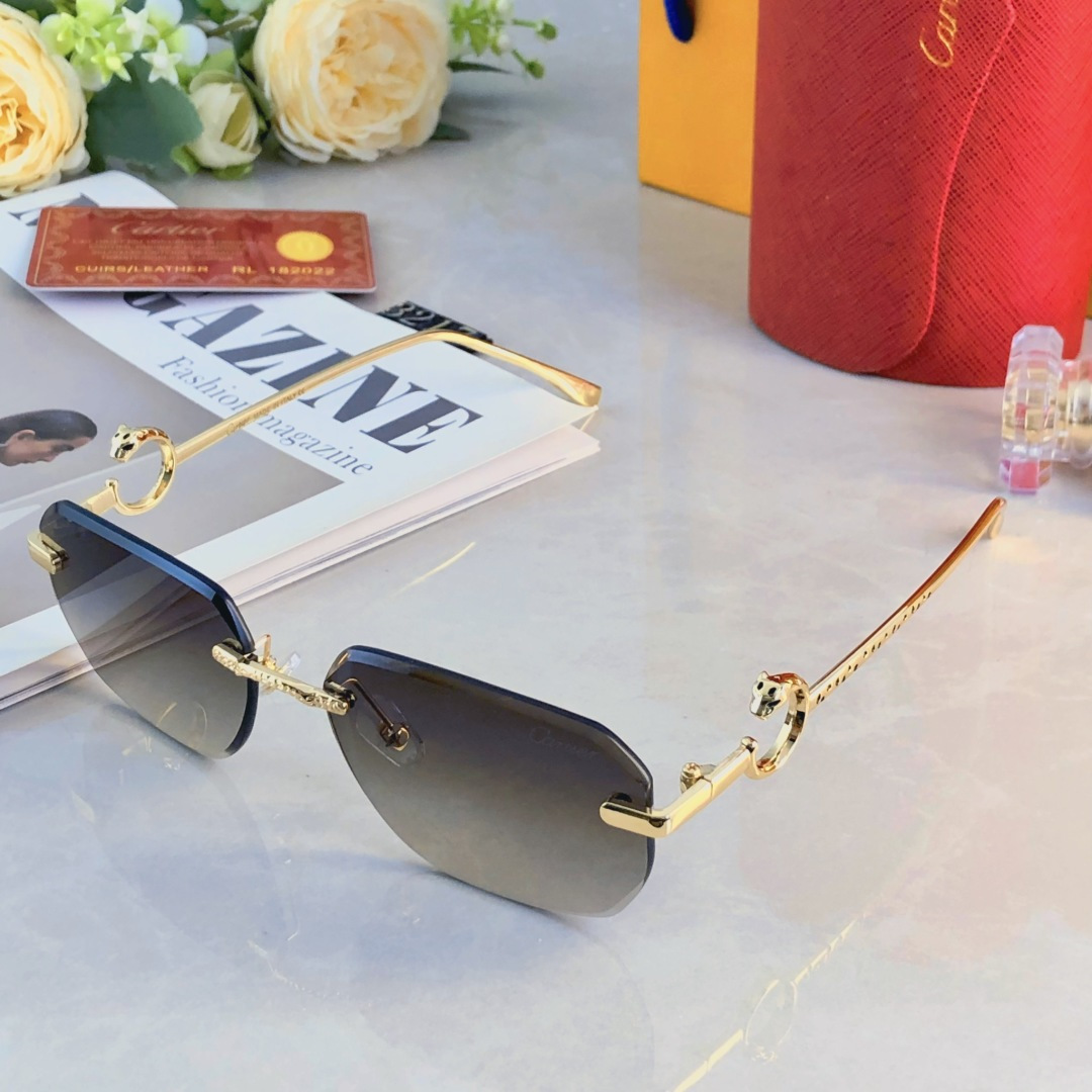 🔥🔥Cartie*个性气质墨镜防晒太阳眼镜金属无框单梁眼镜