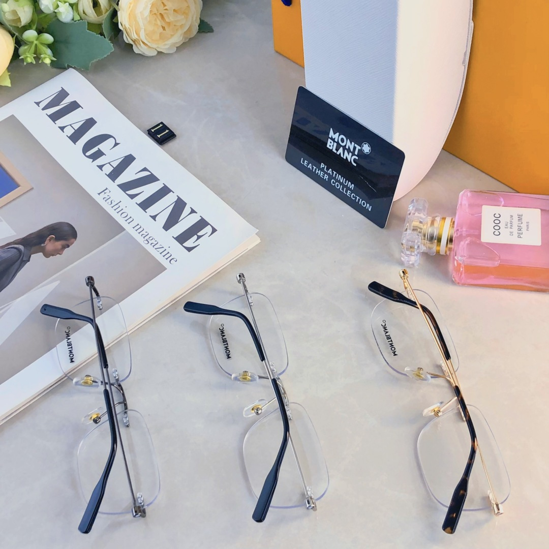 。。Montblan*眼镜框简约无框男女同款光学近视眼镜架