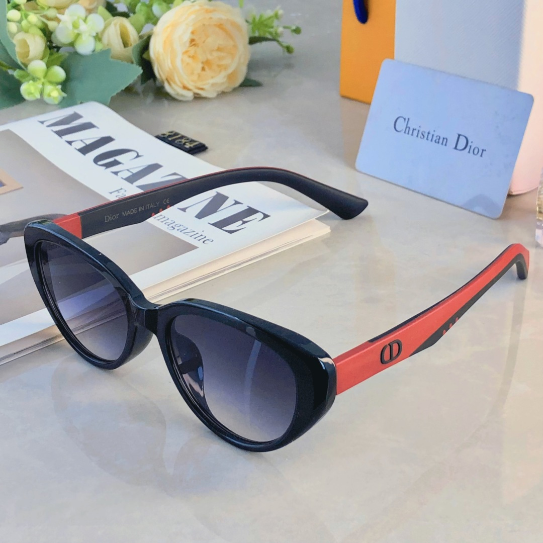 。。Dio*同款小猫眼墨镜时髦感精致网红高级凹造型太阳眼镜拍照圆脸