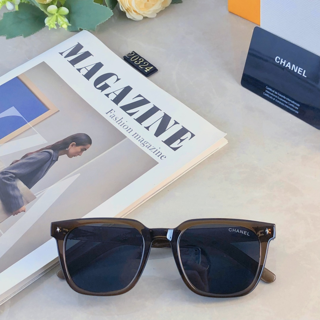 。。Chane*韩版方框多巴胺绿色框墨镜女款潮高级感甜妹凹造型拍照太阳眼镜