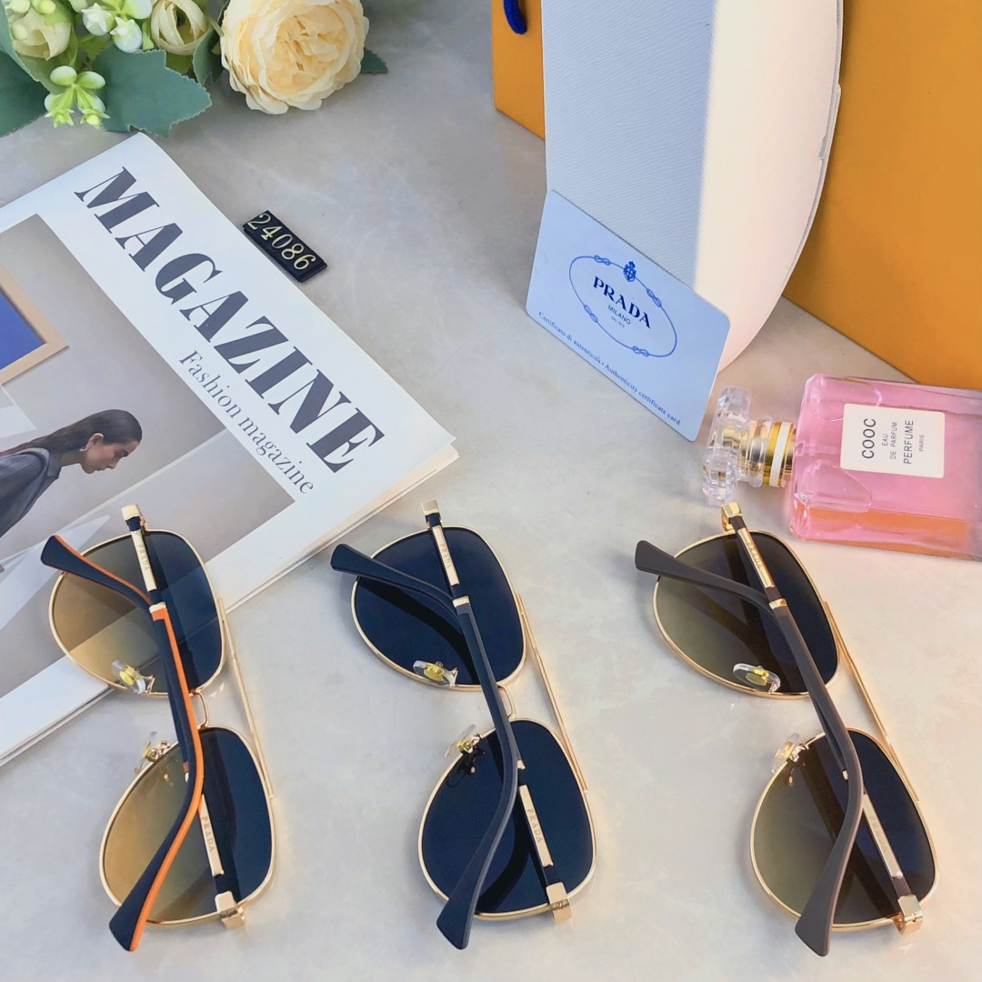 。。Prad*2025时尚新款蛤蟆墨镜复古素颜百搭男女太阳镜防紫外线眼镜