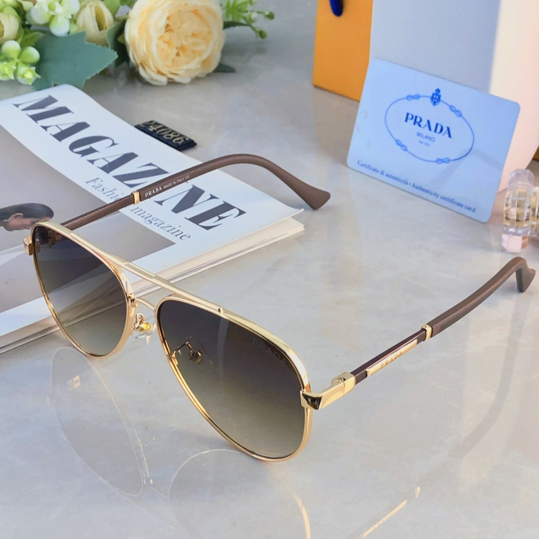 。。Prad*2025时尚新款蛤蟆墨镜复古素颜百搭男女太阳镜防紫外线眼镜