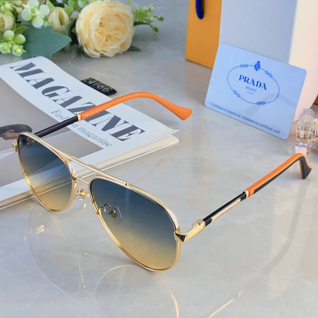 。。Prad*2025时尚新款蛤蟆墨镜复古素颜百搭男女太阳镜防紫外线眼镜