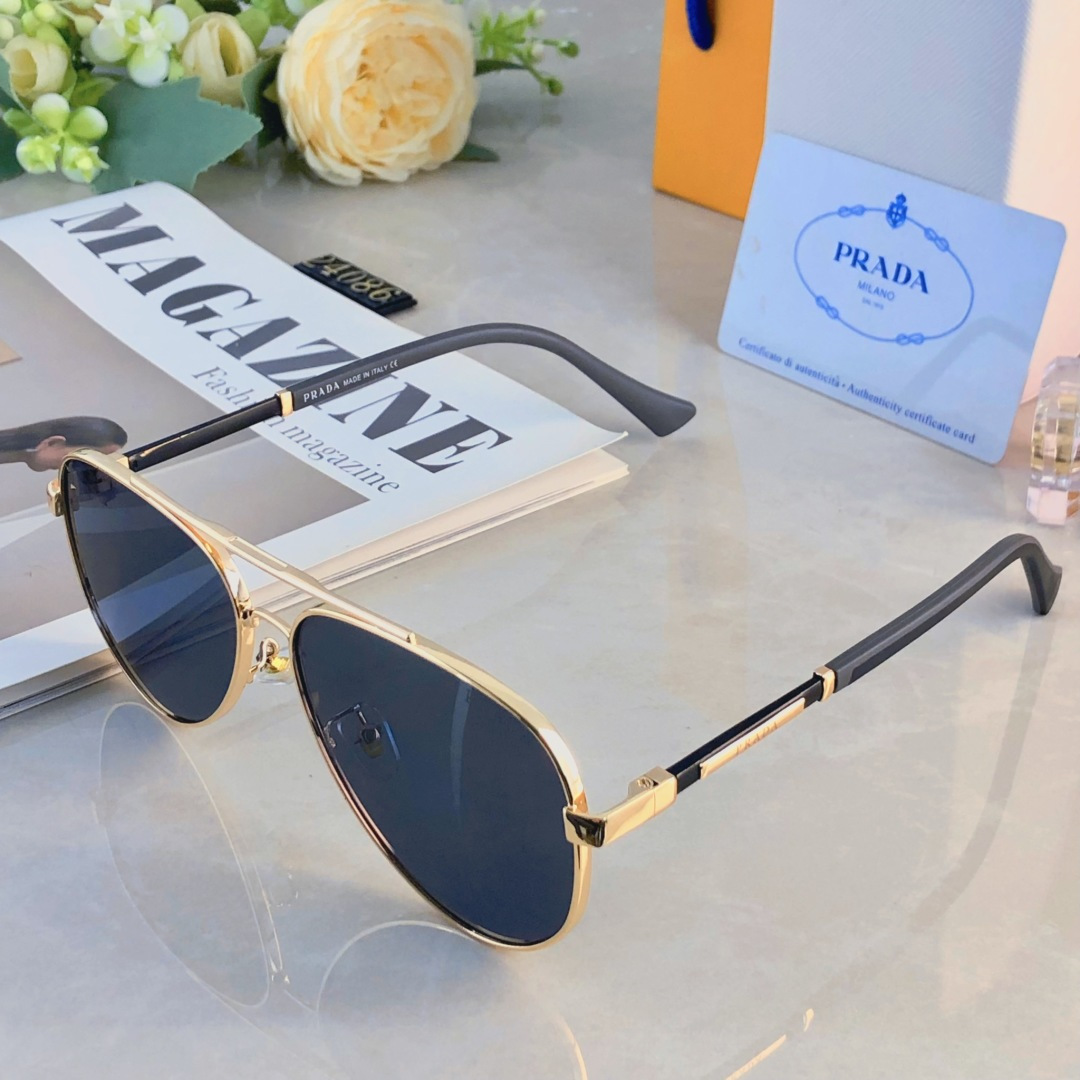 。。Prad*2025时尚新款蛤蟆墨镜复古素颜百搭男女太阳镜防紫外线眼镜