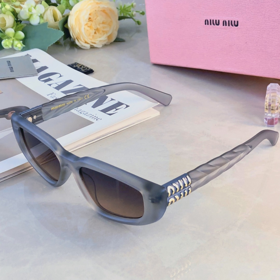 。。miumi*墨镜时尚2025新款复古猫眼个性小框防晒防紫外线太阳眼镜大脸