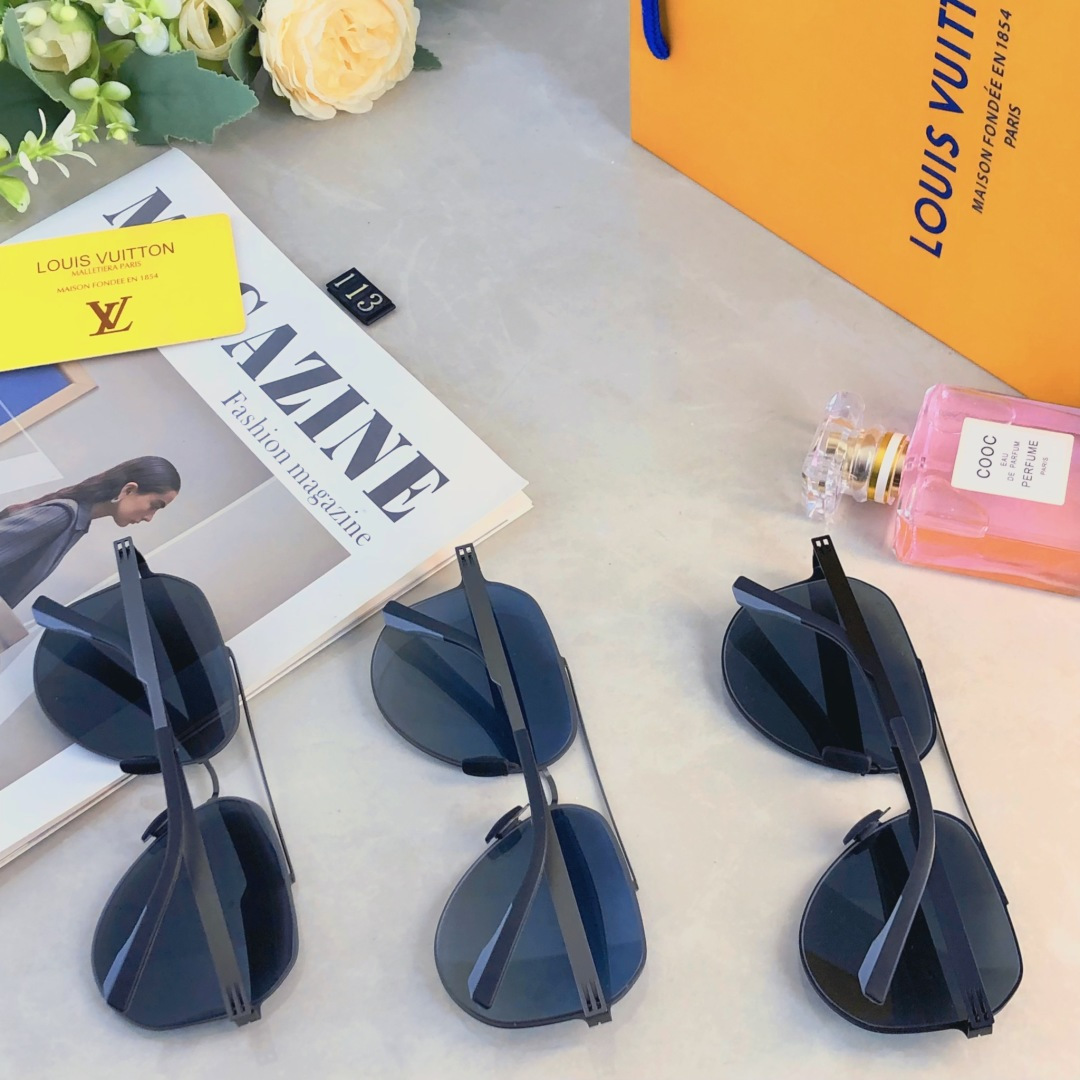 。。Louis vuitto*新款防紫外线墨镜时尚双梁飞行员偏光开超轻眼镜框时尚复古