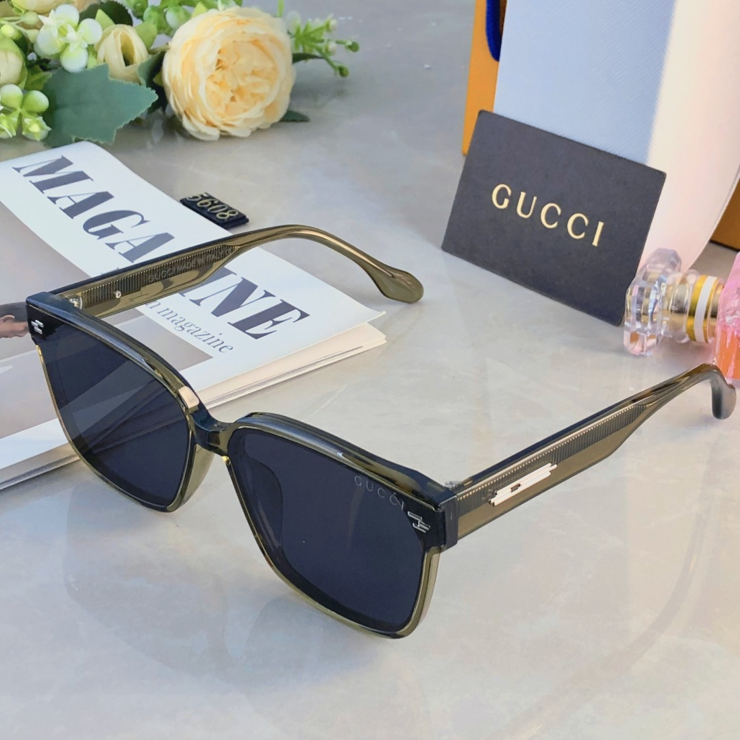 。。Gucc*墨镜情侣款旅游百搭方形太阳镜男女款防紫外线2025新款潮