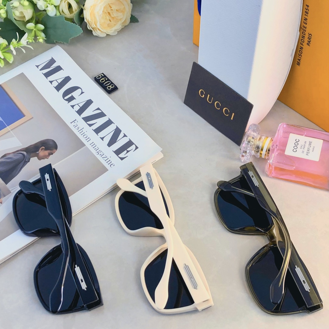 。。Gucc*墨镜情侣款旅游百搭方形太阳镜男女款防紫外线2025新款潮