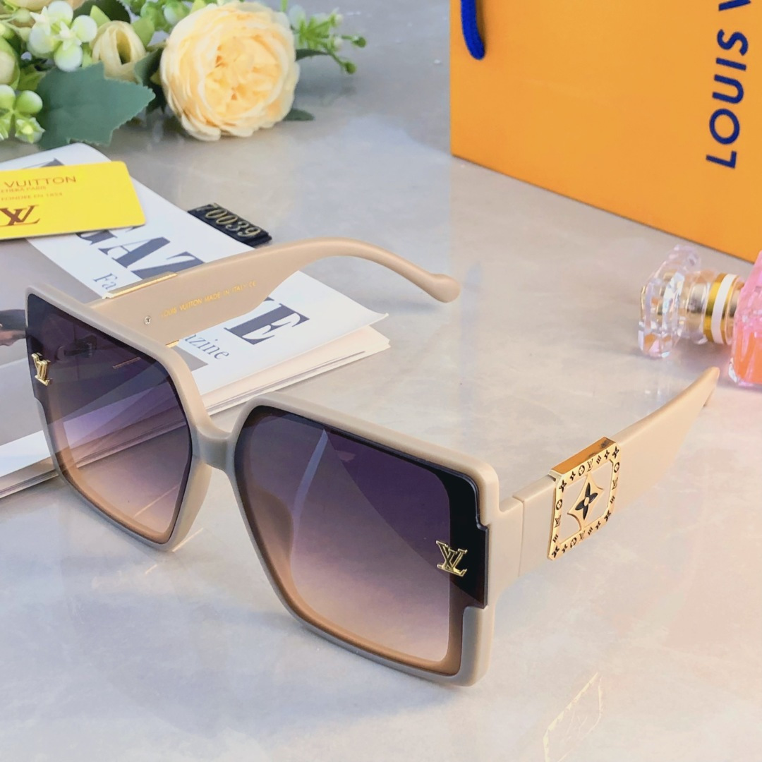 。。Louis vuitto*新款方形大框字母装饰轻奢风高级感女太阳镜抖音网红墨镜