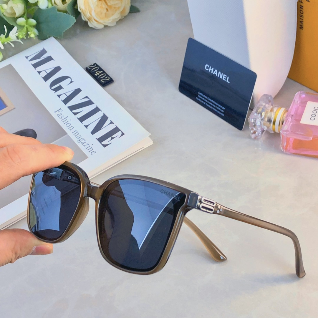 。。Chane*新款墨镜女高级感韩版潮款防紫外线防晒大框显脸小男太阳眼镜