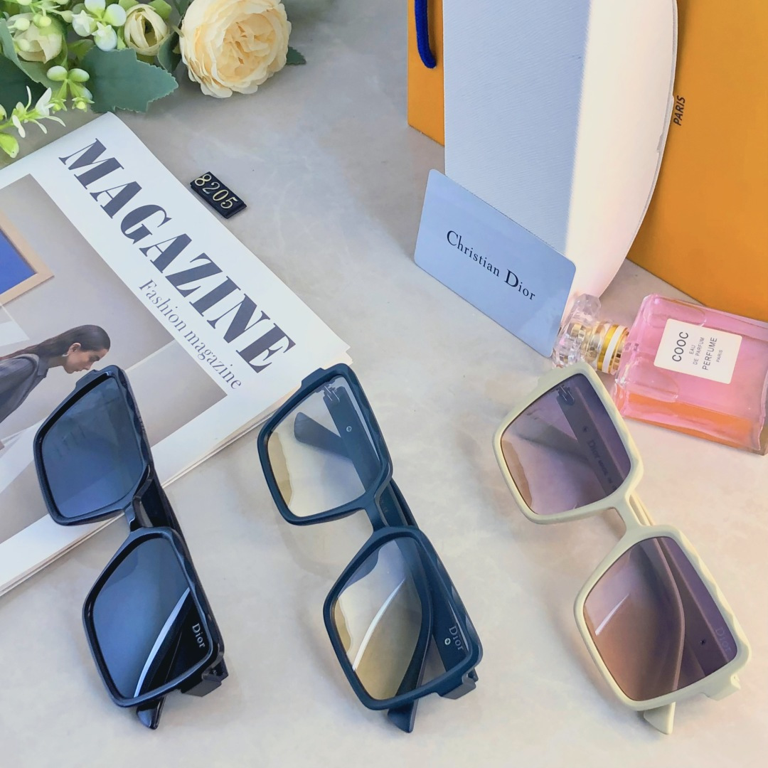 。。Dio*新款太阳镜潮流韩版眼镜防紫外线时尚街拍大框网红方框墨镜