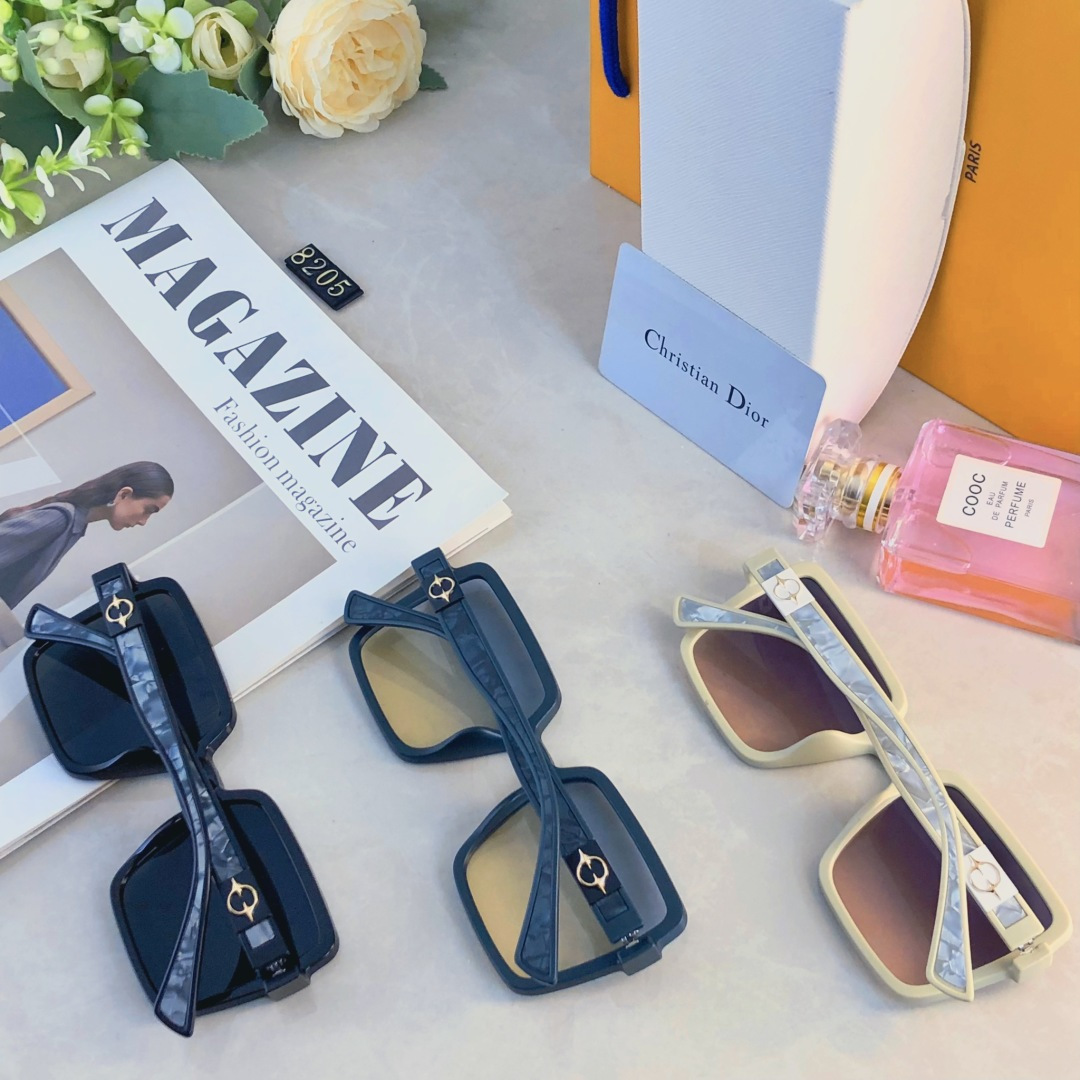 。。Dio*新款太阳镜潮流韩版眼镜防紫外线时尚街拍大框网红方框墨镜