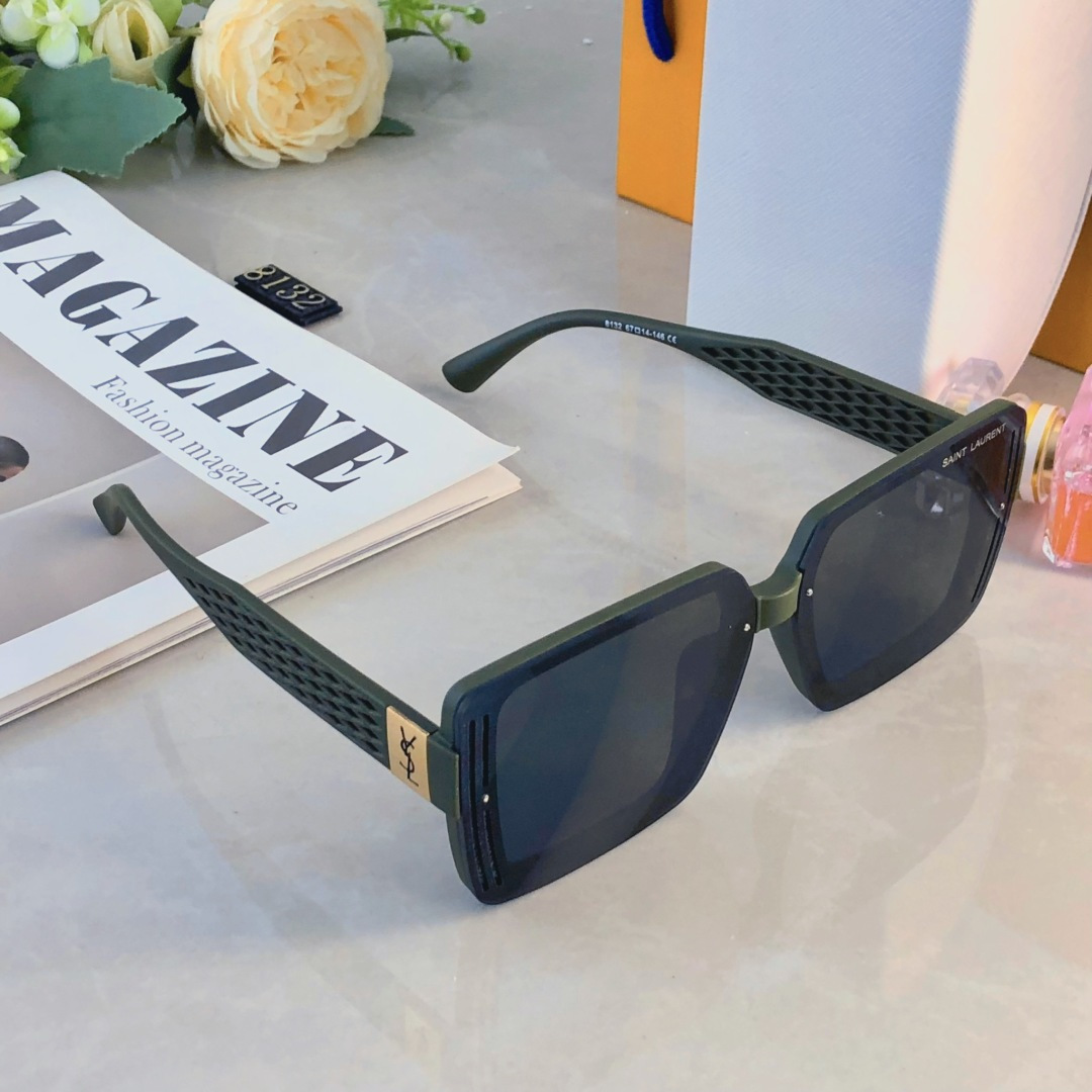 。。Ysl新款韩版太阳眼镜女抗UV高级感侧面档风太阳眼镜遮阳镜街拍潮