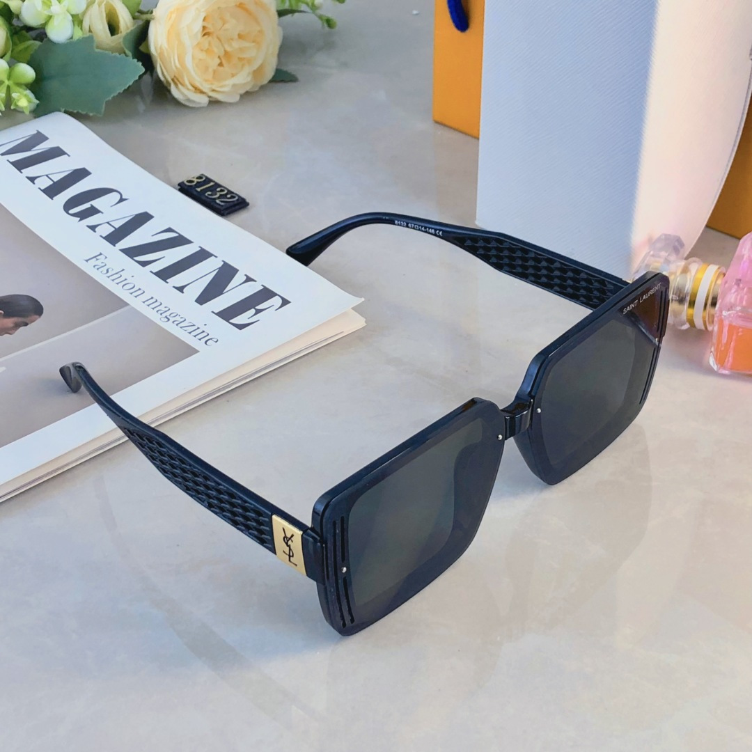 。。Ysl新款韩版太阳眼镜女抗UV高级感侧面档风太阳眼镜遮阳镜街拍潮