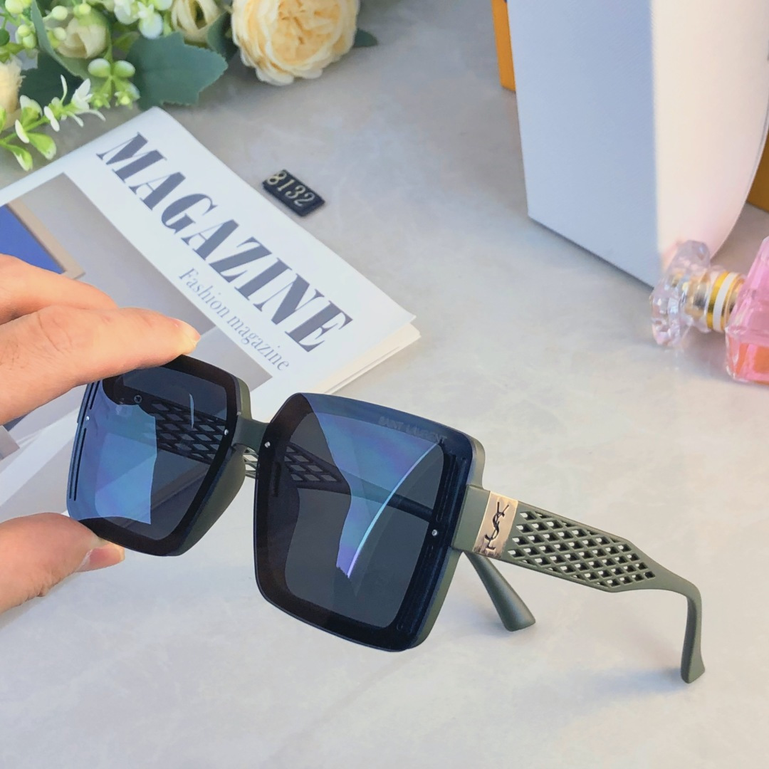 。。Ysl新款韩版太阳眼镜女抗UV高级感侧面档风太阳眼镜遮阳镜街拍潮