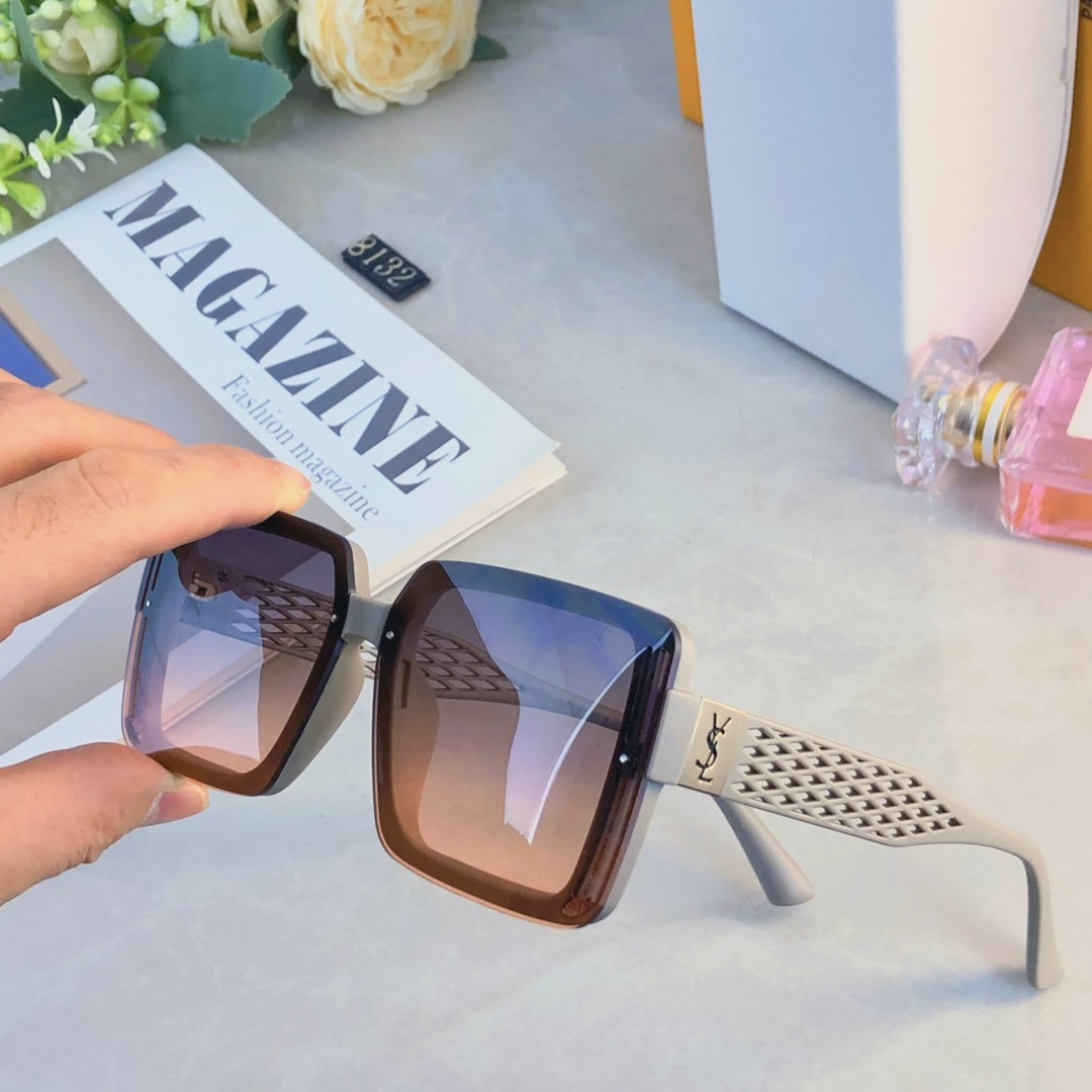 。。Ysl新款韩版太阳眼镜女抗UV高级感侧面档风太阳眼镜遮阳镜街拍潮