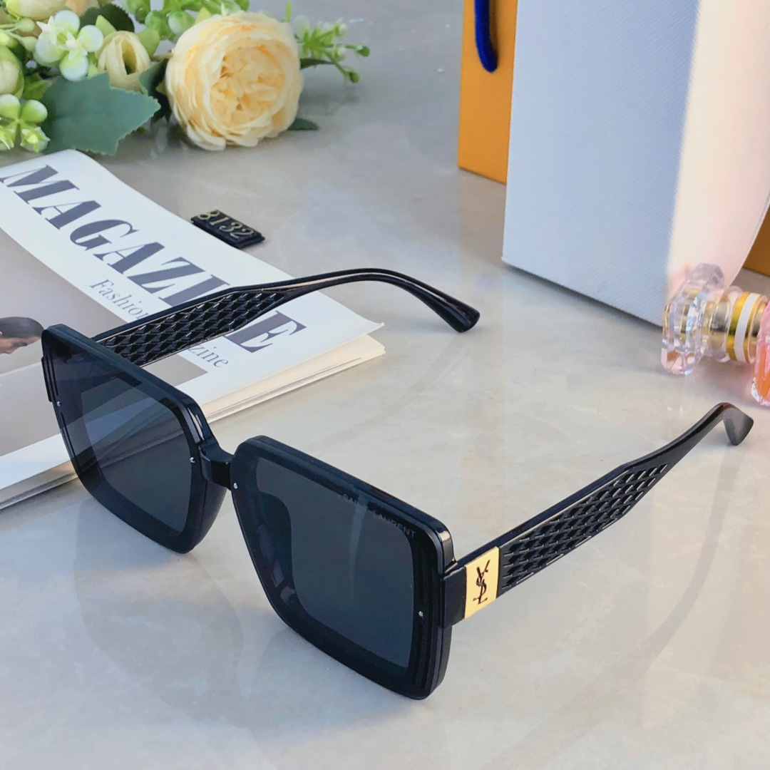 。。Ysl新款韩版太阳眼镜女抗UV高级感侧面档风太阳眼镜遮阳镜街拍潮