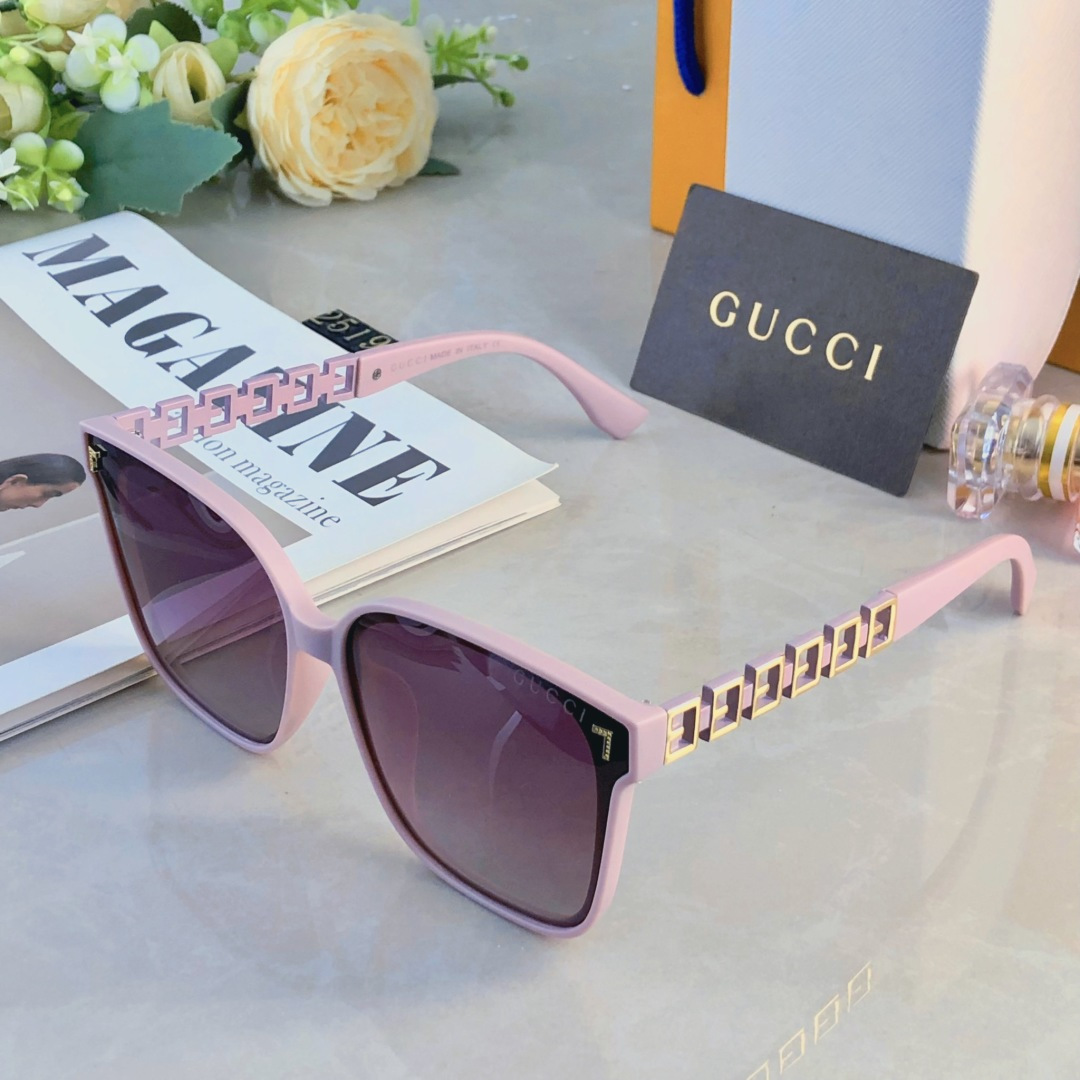 。。Gucc*2025新款偏光太阳镜时尚网红款韩版紫外线墨镜女士大框圆脸眼镜