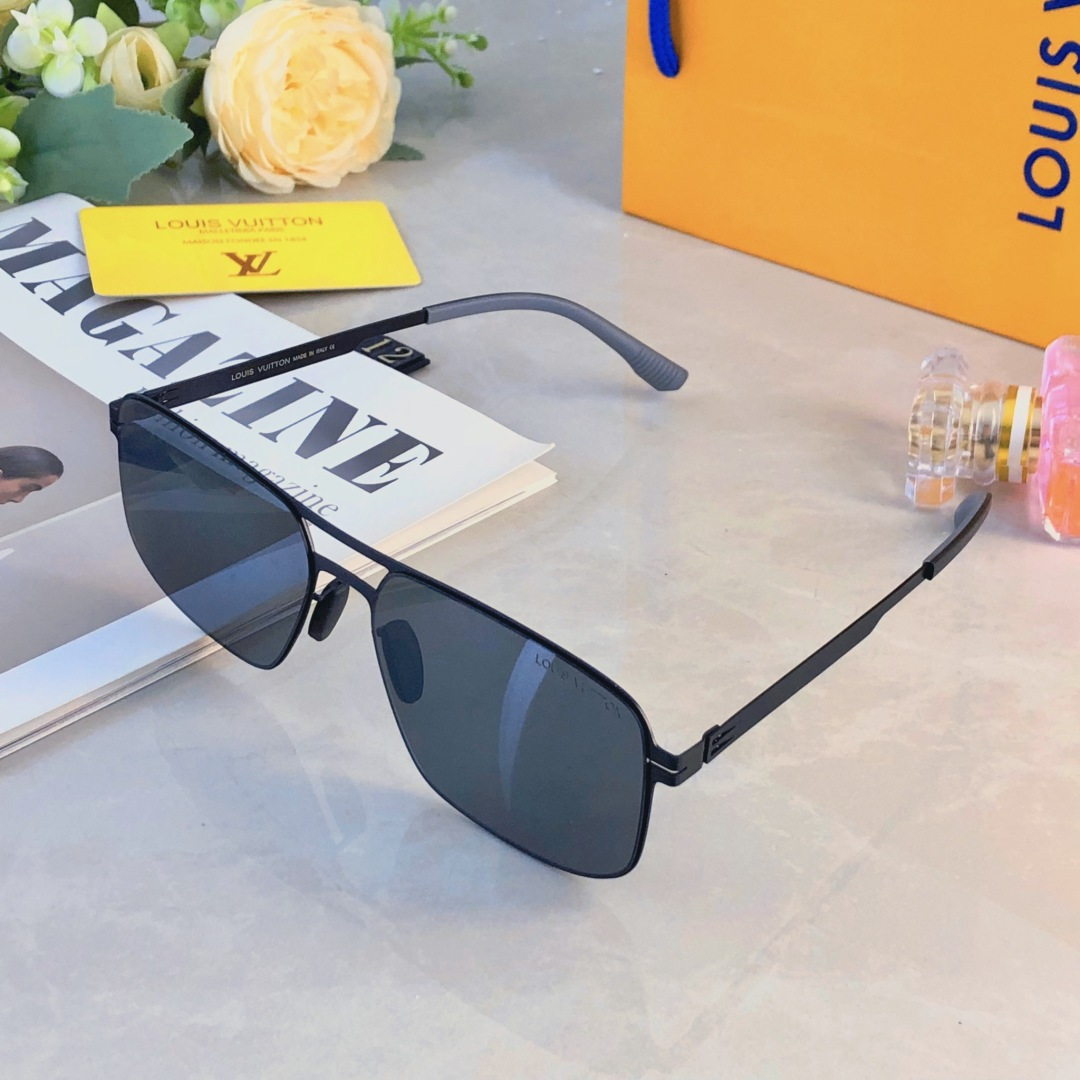 。。Louis vuitto*欧美风金属方框偏光墨镜男高级感痞帅开车防紫外线太阳镜女时尚潮