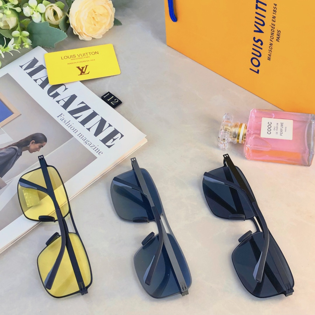 。。Louis vuitto*欧美风金属方框偏光墨镜男高级感痞帅开车防紫外线太阳镜女时尚潮