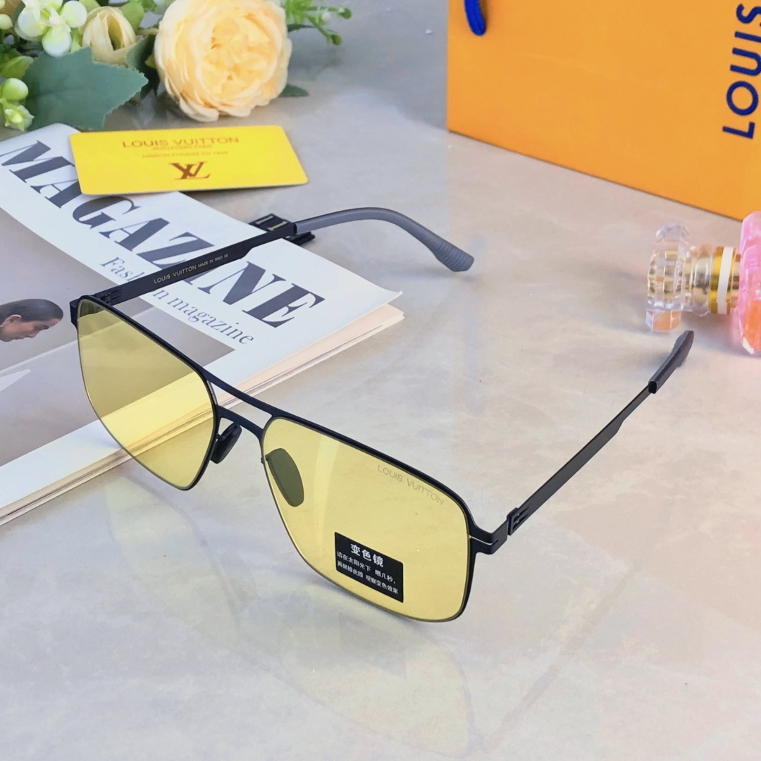 。。Louis vuitto*欧美风金属方框偏光墨镜男高级感痞帅开车防紫外线太阳镜女时尚潮
