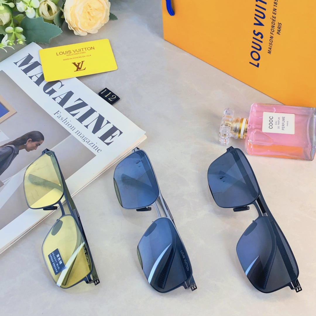 。。Louis vuitto*欧美风金属方框偏光墨镜男高级感痞帅开车防紫外线太阳镜女时尚潮
