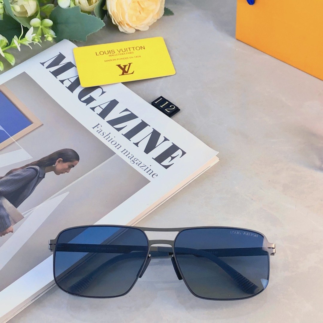 。。Louis vuitto*欧美风金属方框偏光墨镜男高级感痞帅开车防紫外线太阳镜女时尚潮