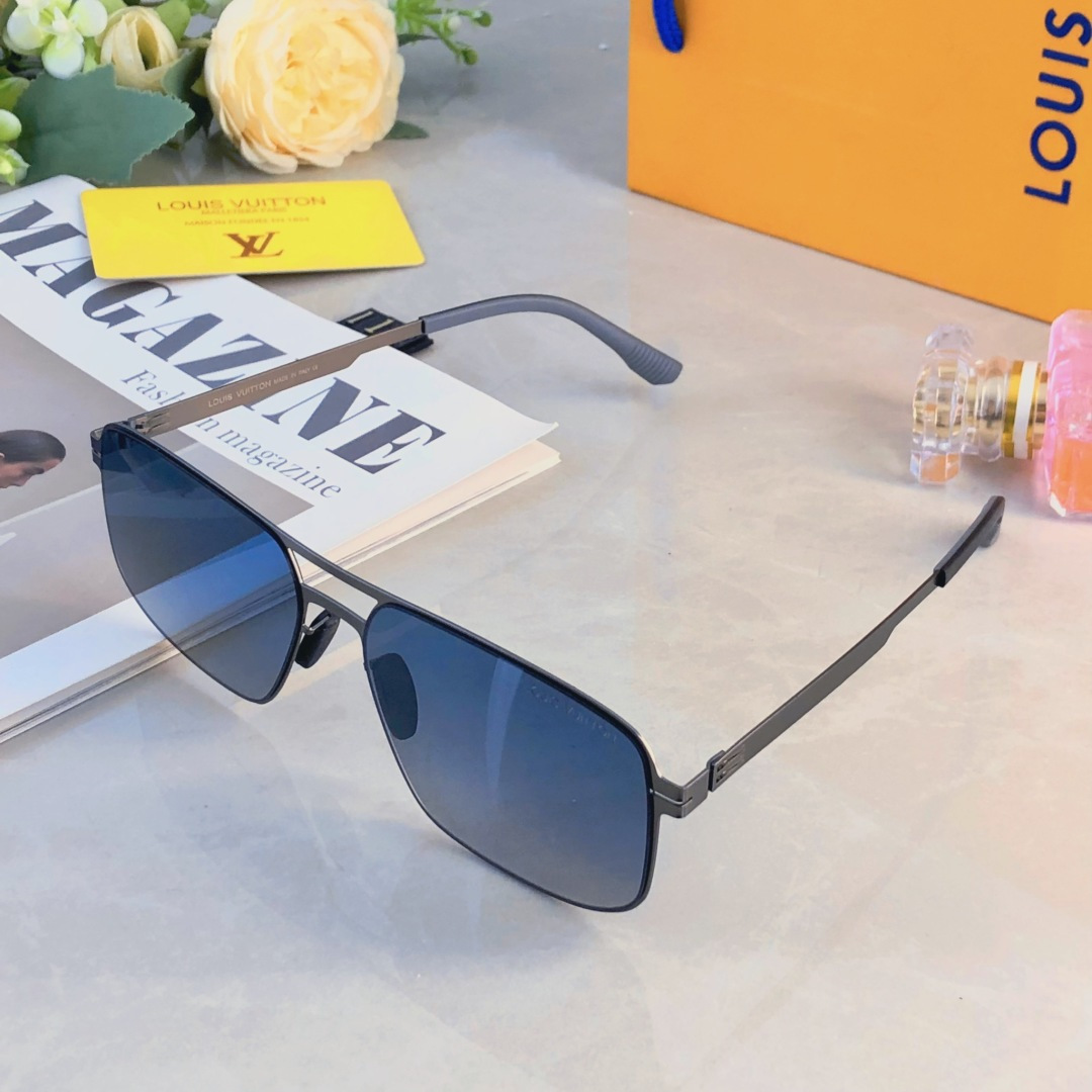。。Louis vuitto*欧美风金属方框偏光墨镜男高级感痞帅开车防紫外线太阳镜女时尚潮