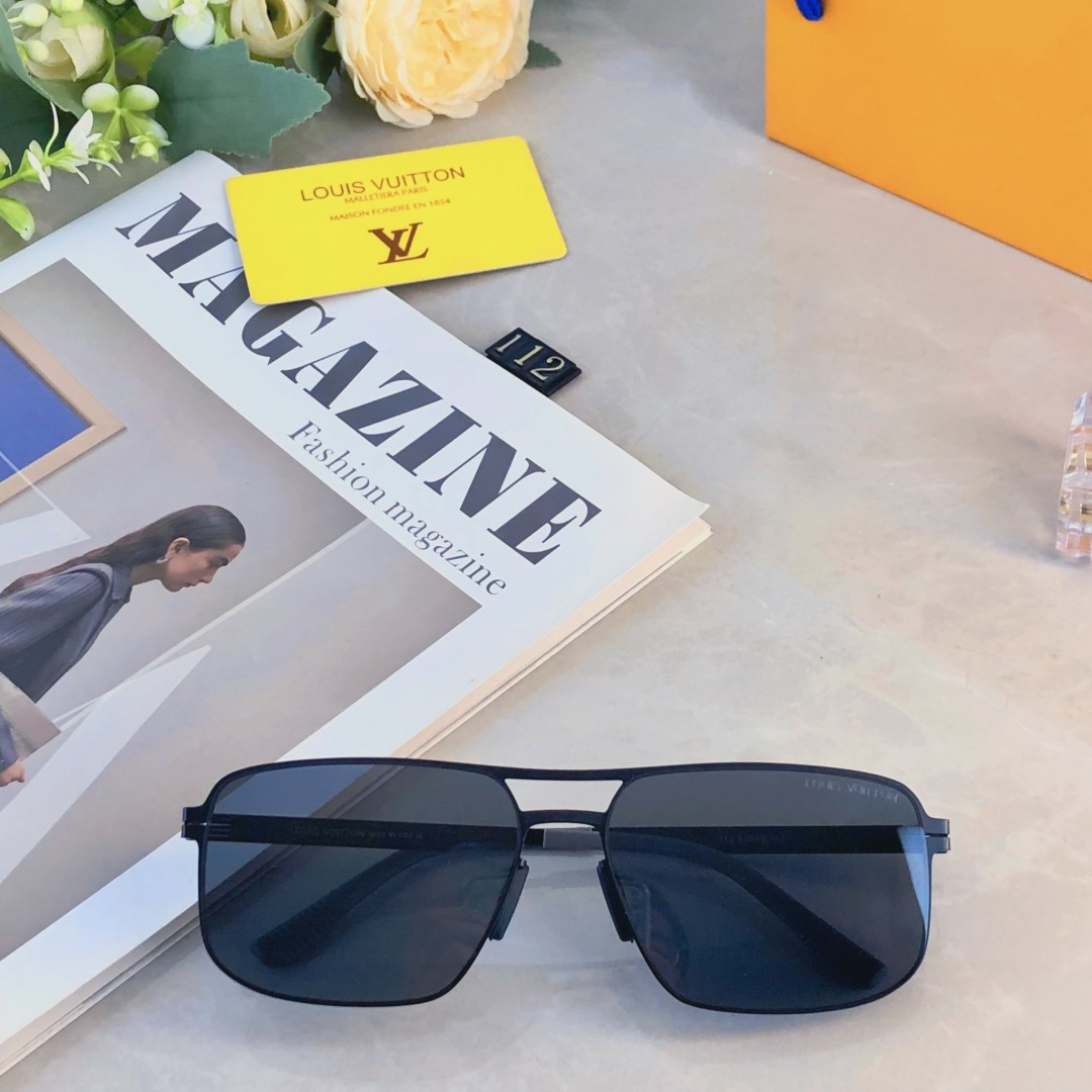 。。Louis vuitto*欧美风金属方框偏光墨镜男高级感痞帅开车防紫外线太阳镜女时尚潮